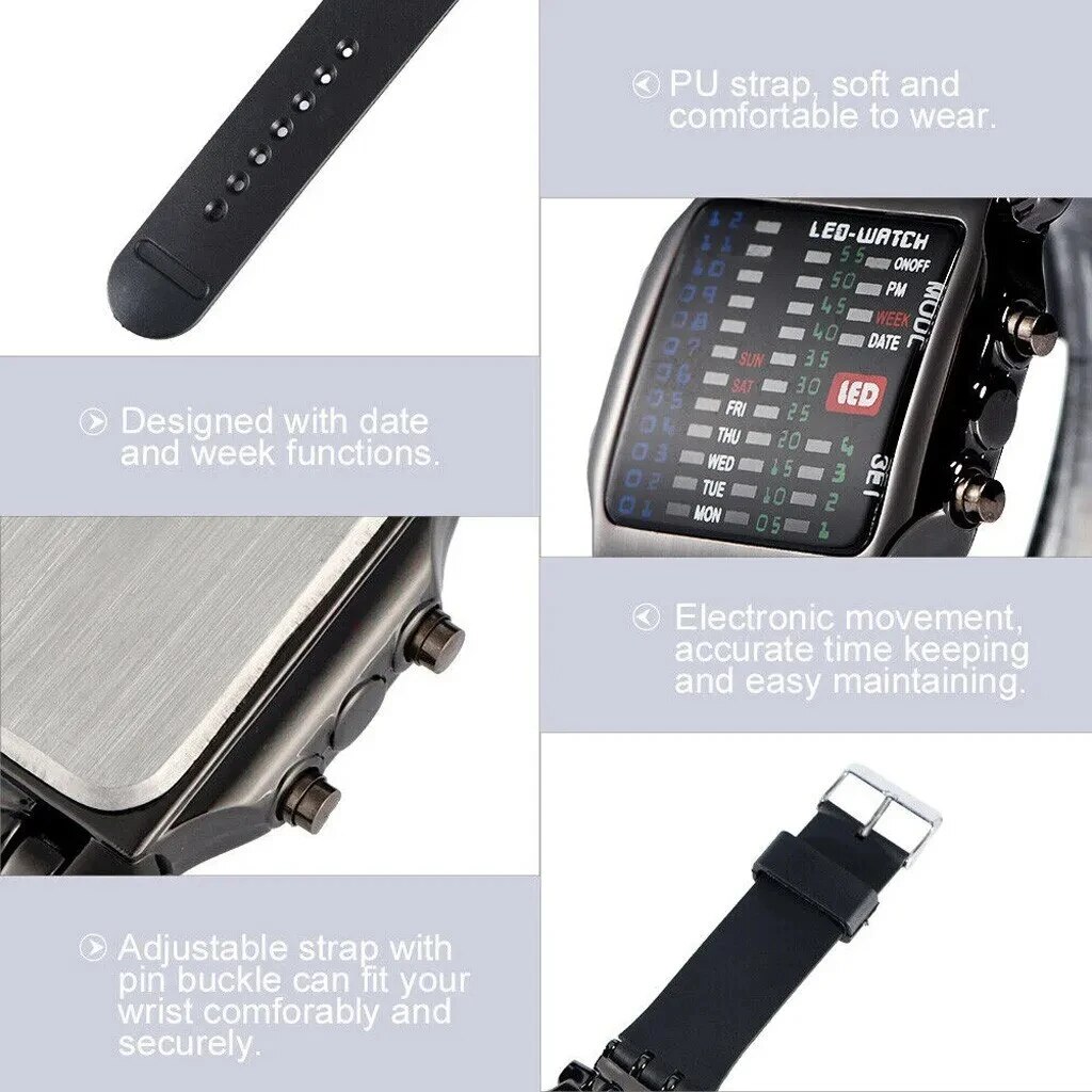 Binary Led Watch Creative Wate - Timex Watches Smartwatch 评论和价格