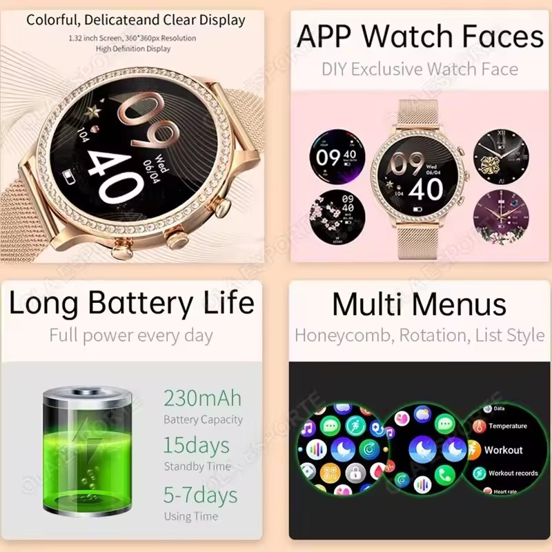 Elegant Ladies' Smartwatch Blu - Smartwatch Watches For Girls 评论和价格